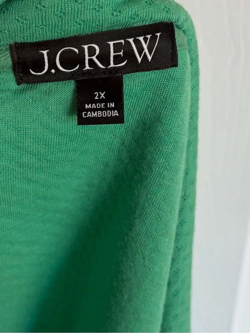 J.Crew Terry Half-Zip Pointelle Sweatshirt 2X BM325